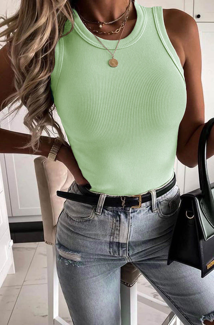 Abby Ribbed Vest - Sage