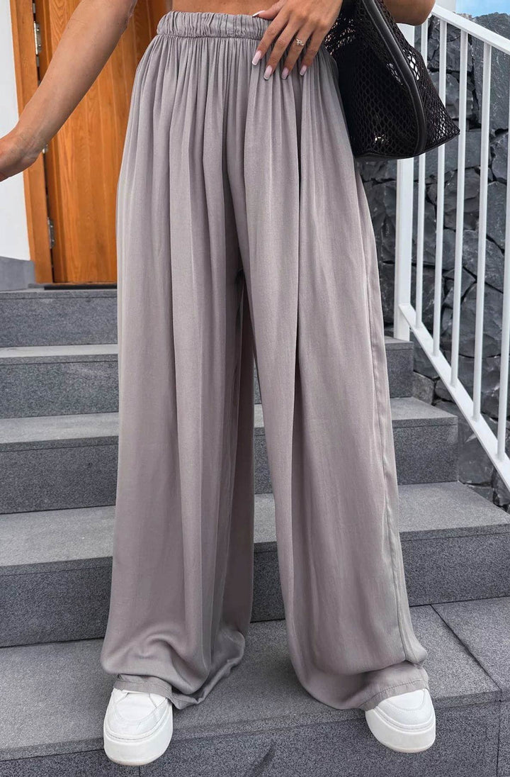 Esha Wide Leg Trousers - Grey