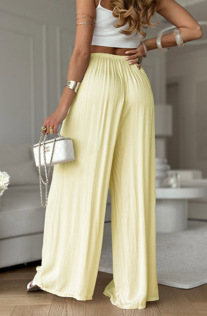 Esha Wide Leg Trousers - Yellow